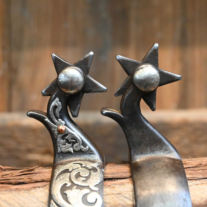 Kerry Kelley Silver Mounted 5pt. Spurs