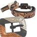 Teskey's Floral Tooled Dog Collar with Two Tone Rectangle Buckle Pets - Accessories Teskey's   