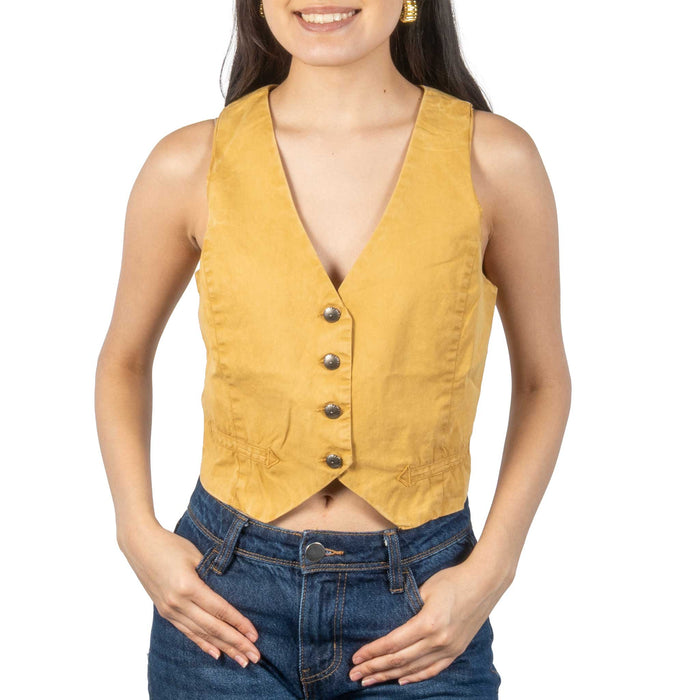 Cruel Denim Women's Vintage Gold Vest WOMEN - Clothing - Tops - Sleeveless Cruel Denim