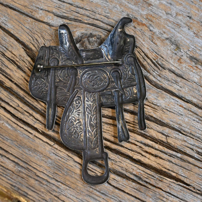 Old Sterling Silver Saddle Pin