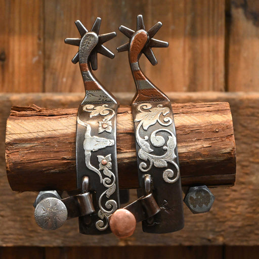 Tom Hawk Silver Mounted 7pt. Spurs Tack - Spurs Tom Hawk