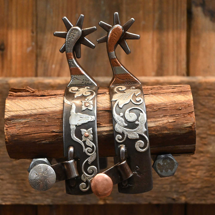 Tom Hawk Silver Mounted 7pt. Spurs