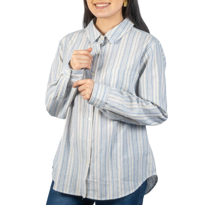 Dylan James Stripe Denim Shirt WOMEN - Clothing - Tops - Long Sleeved Dylan