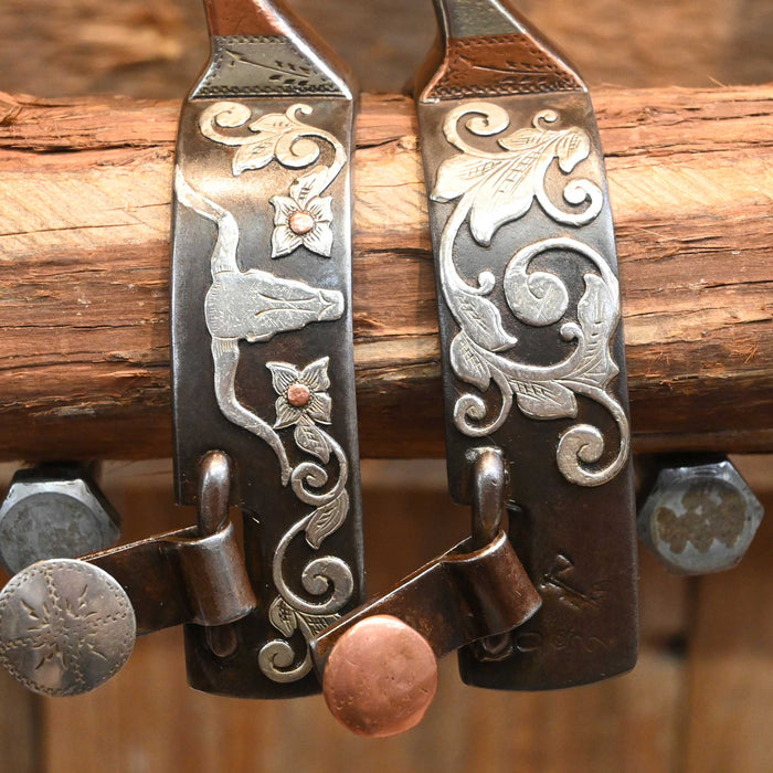 Tom Hawk Silver Mounted 7pt. Spurs
