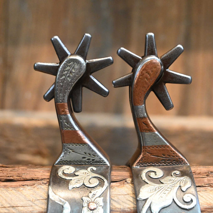 Tom Hawk Silver Mounted 7pt. Spurs