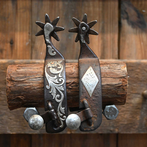 Jason Jarvis Silver Mounted 7pt. Spurs Tack - Spurs Jason Jarvis