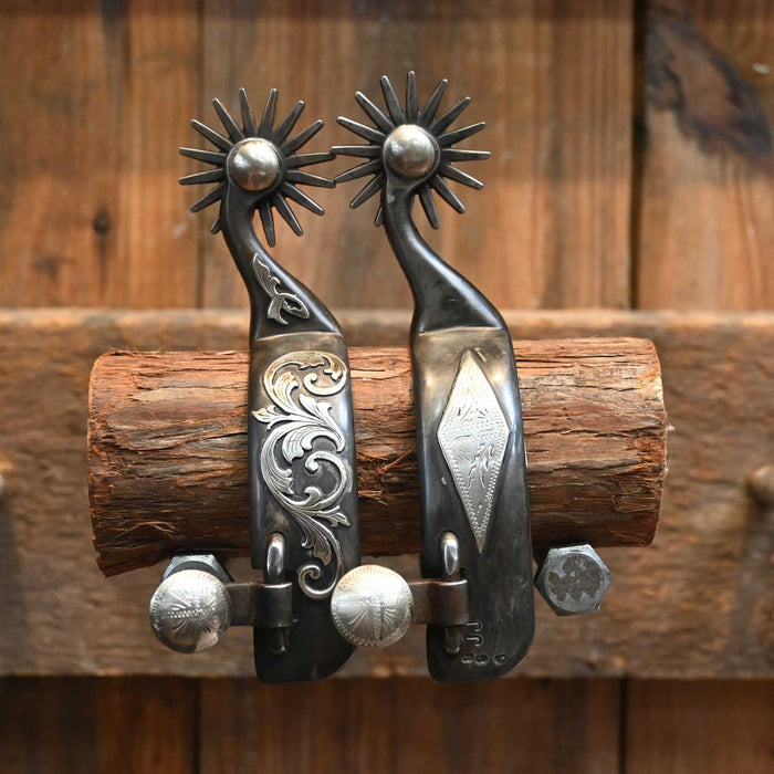 Jason Jarvis Silver Mounted 16pt. Spurs
