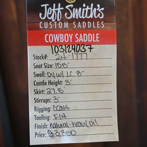 15.5" JEFF SMITH COWBOY SADDLE Saddles Jeff Smith   