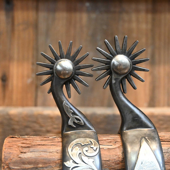 Jason Jarvis Silver Mounted 16pt. Spurs