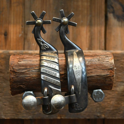 Jason Jarvis Silver Mounted 6pt. Spurs Tack - Spurs Jason Jarvis