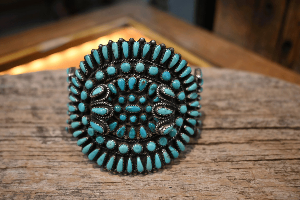 Vintage GEAB Sterling Silver & Turquoise Cuff