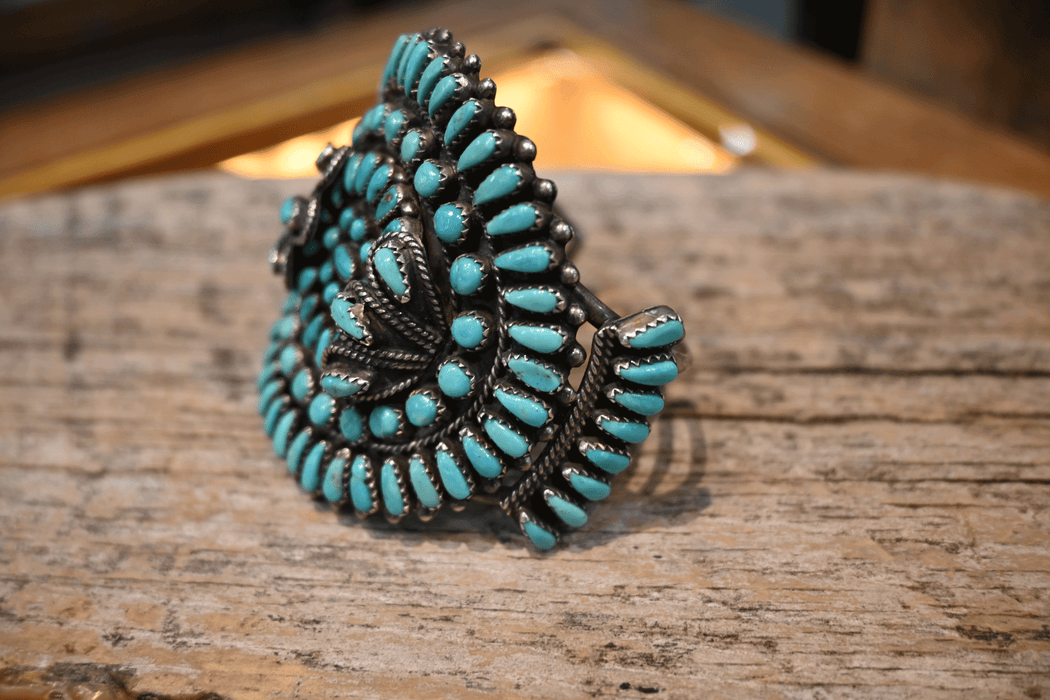 Vintage GEAB Sterling Silver & Turquoise Cuff
