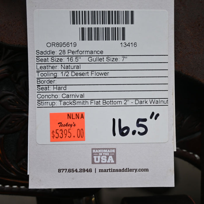 16.5" MARTIN PERFORMANCE SADDLE Saddles - New Martin Saddlery
