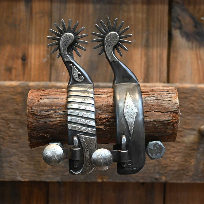Jason Jarvis Silver Mounted 16pt. Spurs
