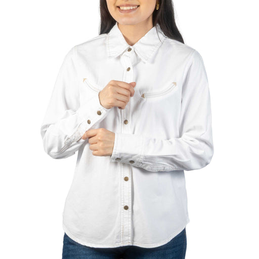 Stetson Women's White Denim Snap Shirt WOMEN - Clothing - Tops - Long Sleeved Stetson