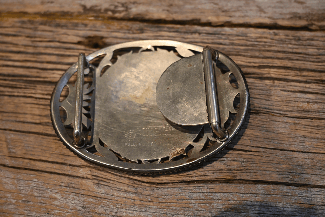 Vintage Hand engraved VOGT Belt Buckle w/Brass Rider