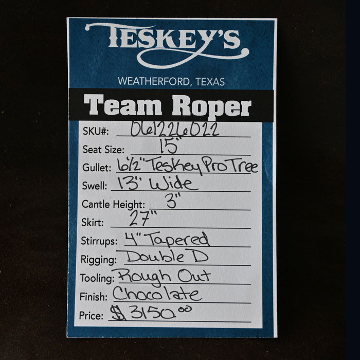 15" TESKEY'S TEAM ROPING SADDLE