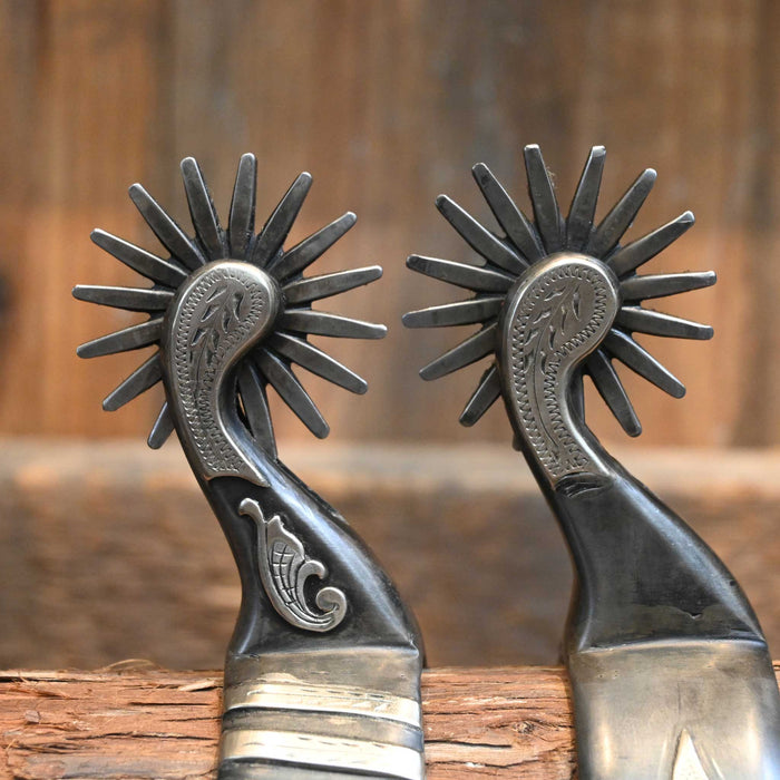 Jason Jarvis Silver Mounted 16pt. Spurs