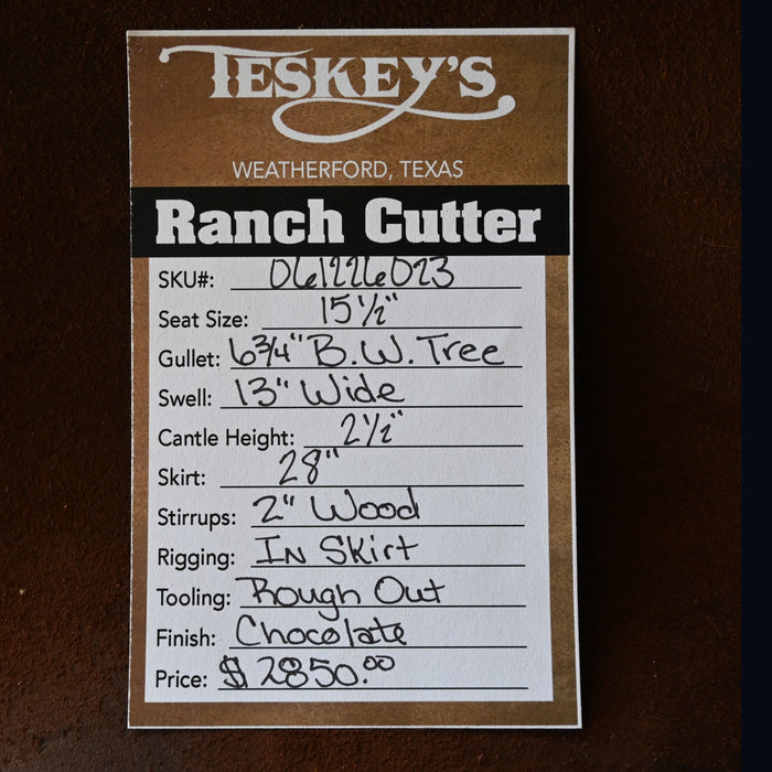 15.5" TESKEY'S PRO CUTTER RANCH CUTTER SADDLE
