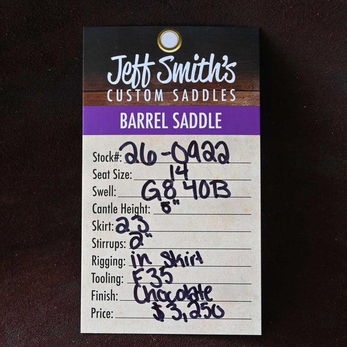 14" JEFF SMITH GOLD BUCKLE BARREL SADDLE