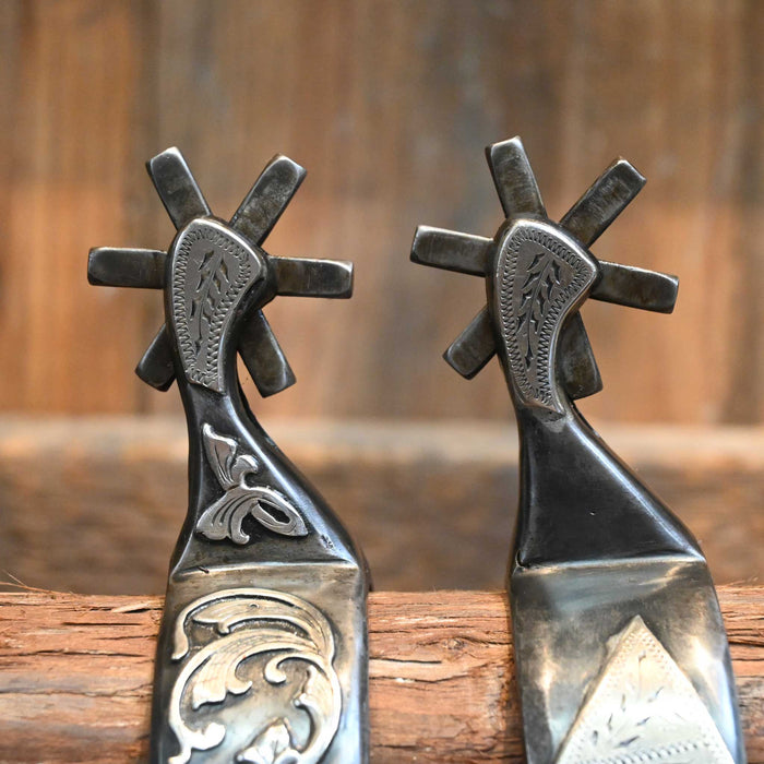 Jason Jarvis Silver Mounted 6pt. Spurs