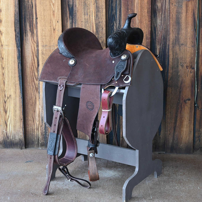 14" JEFF SMITH GOLD BUCKLE BARREL SADDLE