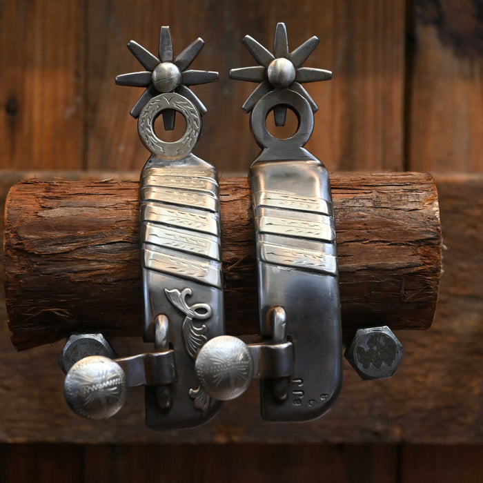 Jason Jarvis Silver Mounted 8pt. Spurs