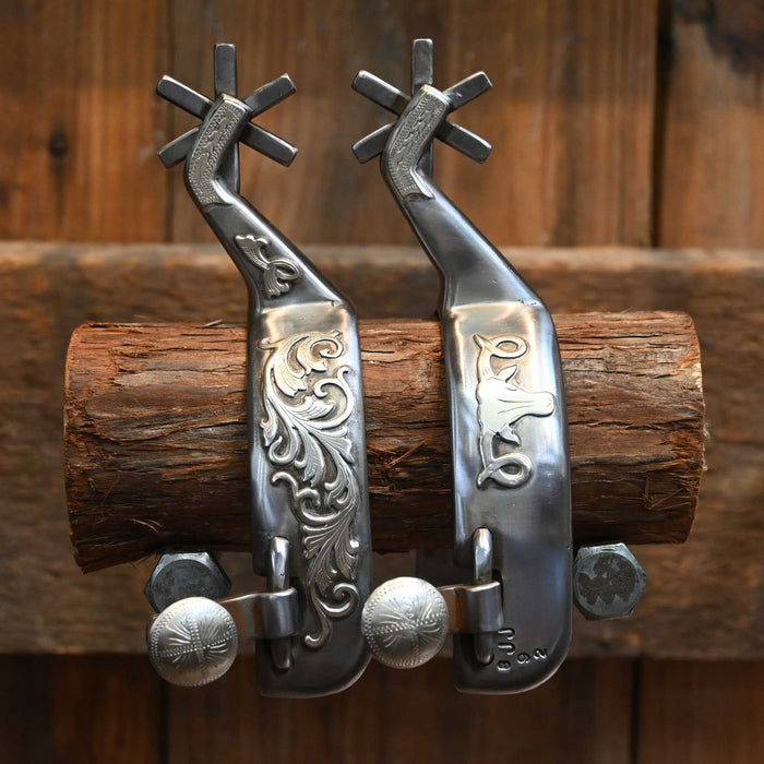 Jason Jarvis Silver Mounted 6pt. Spurs