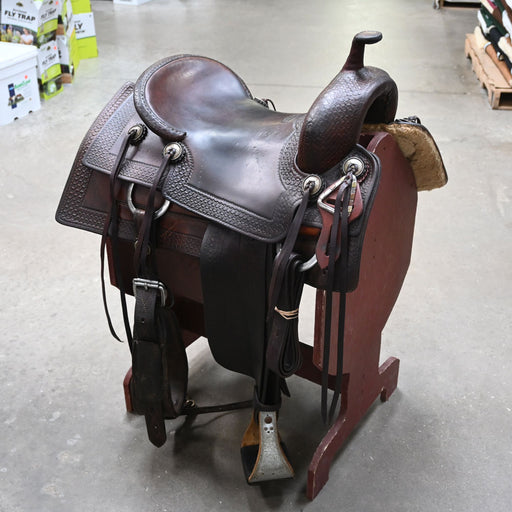 16.5" USED CALVIN ALLEN RANCH CUTTER SADDLE Saddles - Used Calvin Allen