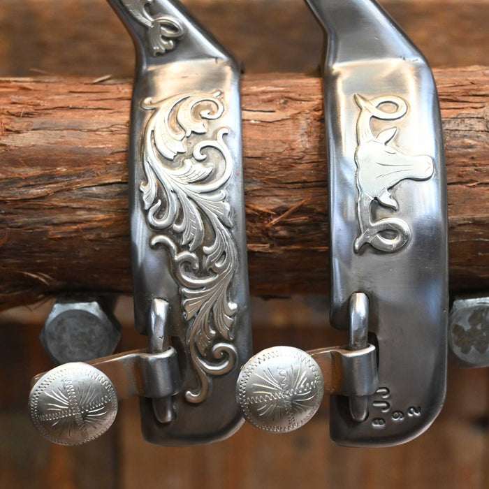 Jason Jarvis Silver Mounted 6pt. Spurs