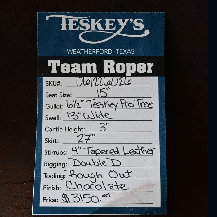 15" TESKEY'S TEAM ROPING SADDLE