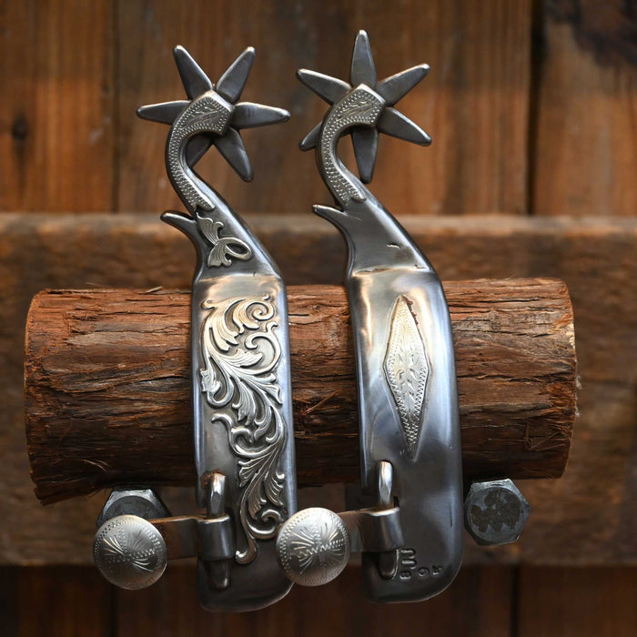 Jason Jarvis Silver Mounted 6pt. Spurs