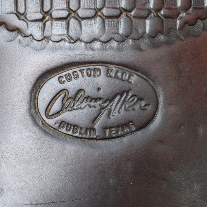 16.5" USED CALVIN ALLEN RANCH CUTTER SADDLE Saddles - Used Calvin Allen