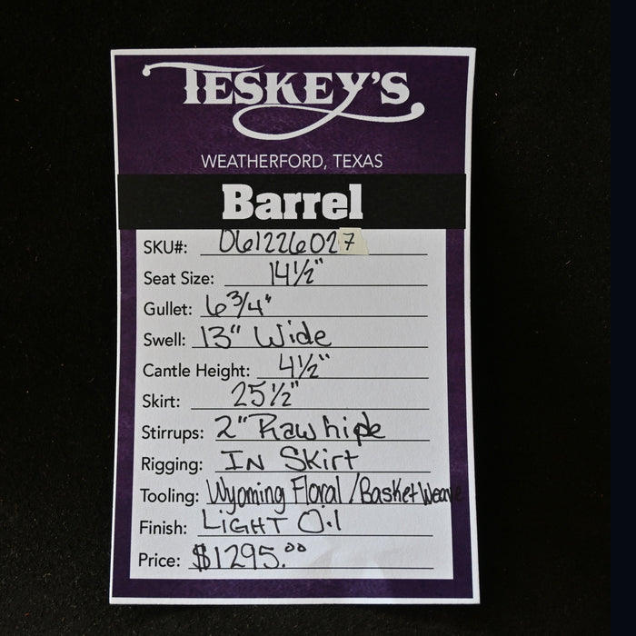 14.5" TESKEY'S COMPETITION BARREL SADDLE