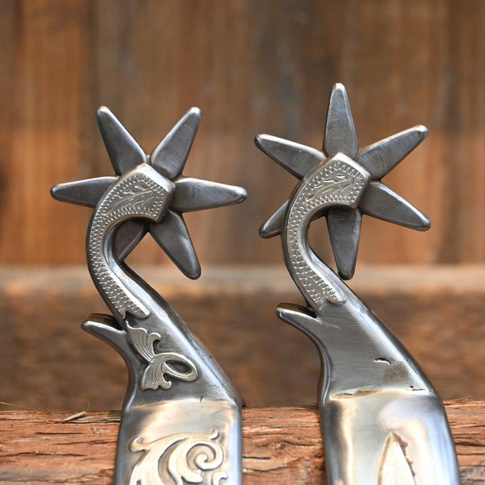 Jason Jarvis Silver Mounted 6pt. Spurs