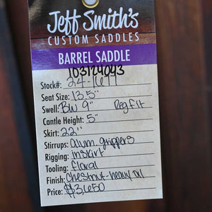 13.5" JEFF SMITH BARREL SADDLE Saddles Jeff Smith   