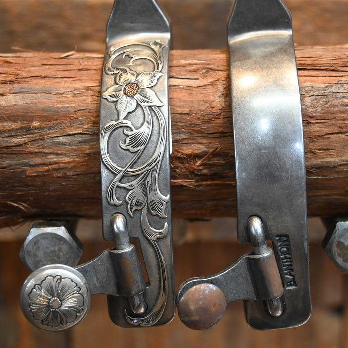 Brandon Anthony Silver Mounted 5pt. Spurs