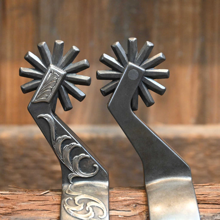Brandon Anthony Silver Mounted 12pt. Spurs