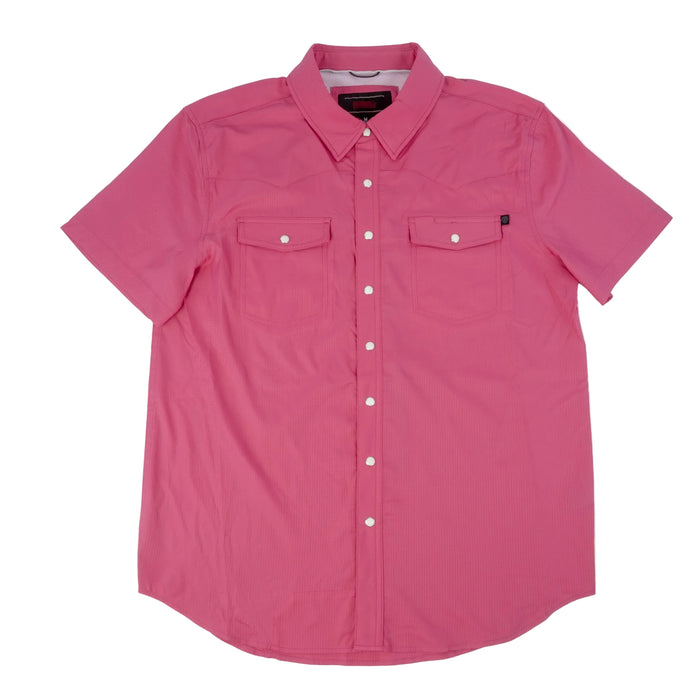 Rock & Roll Denim Men's Tek Ripstop Pearl Snap Shirt - Hot Pink MEN - Clothing - Shirts - Short Sleeve Panhandle