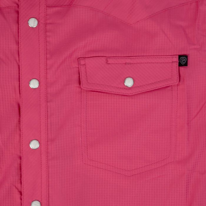 Rock & Roll Denim Men's Tek Ripstop Pearl Snap Shirt - Hot Pink MEN - Clothing - Shirts - Short Sleeve Panhandle