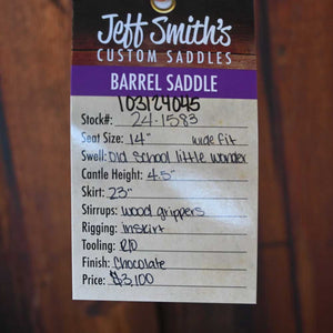 14" JEFF SMITH BARREL SADDLE Saddles Jeff Smith   