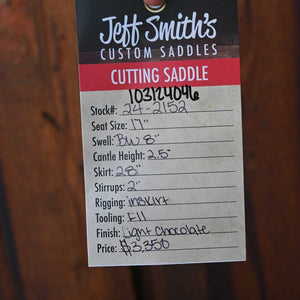 17" JEFF SMITH CUTTING SADDLE Saddles Jeff Smith   