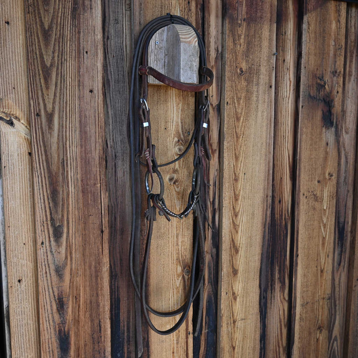 Kerry Kelley O-Ring Twisted Wire Snaffle Bridle Rig w/Browband Headstall Tack - Rigs Kerry Kelley