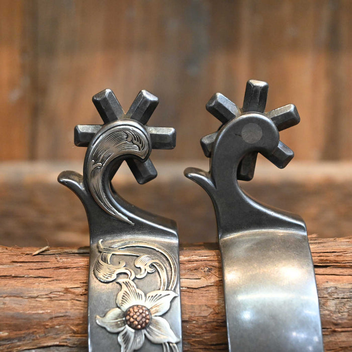 Brandon Anthony Silver Mounted 6pt. Spurs