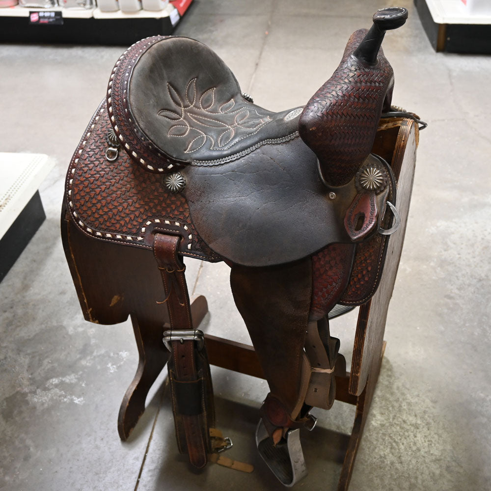 13" USED DOUBLE J BARREL SADDLE Saddles DOUBLE J SADDLERY   