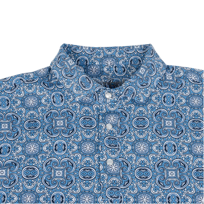 Ferrell Brand Men's Light Blue Bennett Polo Snap Shirt MEN - Clothing - Shirts - Short Sleeve Ferrell Brand