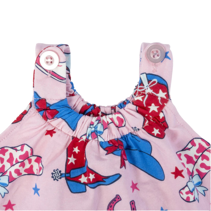 Ruffle Butts Pink Stars & Boots Top Bloomer Set KIDS - Girls - Clothing - Short Sets Ruffle Butts/Rugged Butts