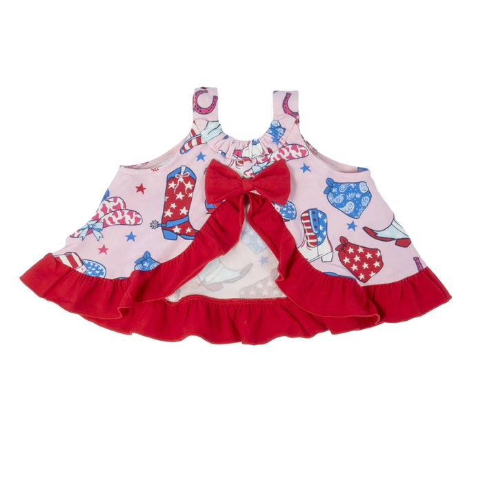 Ruffle Butts Pink Stars & Boots Top Bloomer Set KIDS - Girls - Clothing - Short Sets Ruffle Butts/Rugged Butts