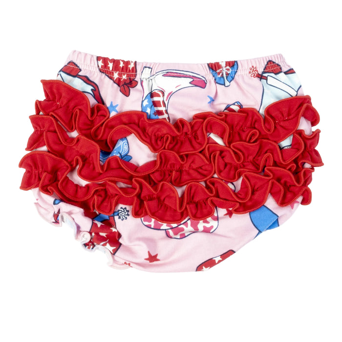 Ruffle Butts Pink Stars & Boots Top Bloomer Set KIDS - Girls - Clothing - Short Sets Ruffle Butts/Rugged Butts