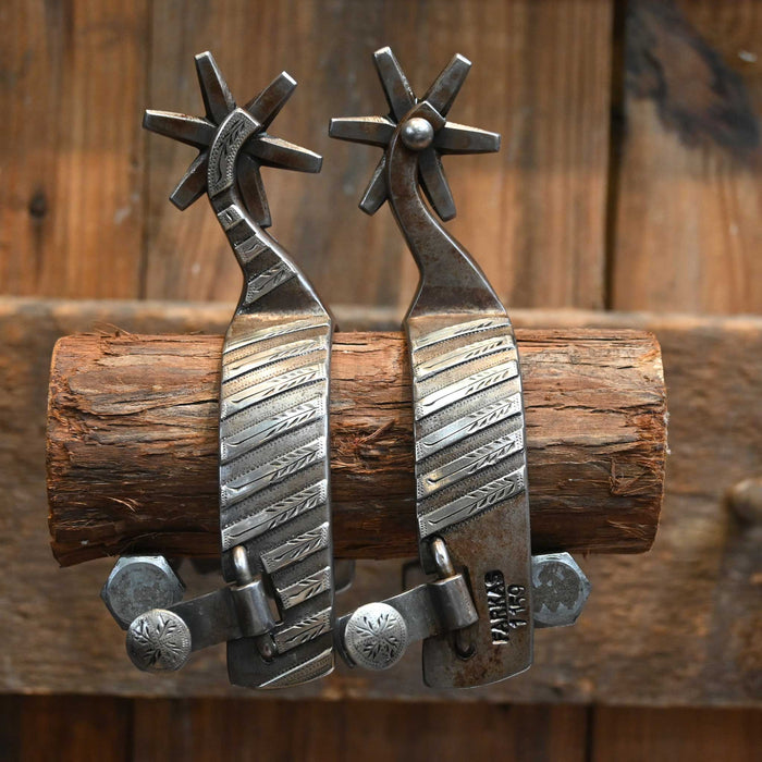 David Farkas Silver Mounted 6pt. Spurs